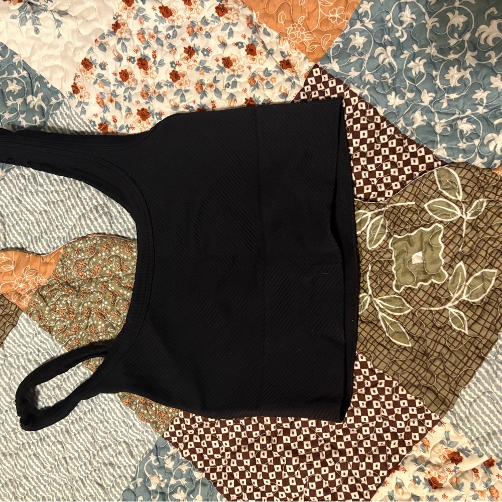 Black Ribbed Women's Top